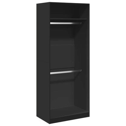 Armadio Nero 80x50x200 cm in Legno Multistrato - homemem39