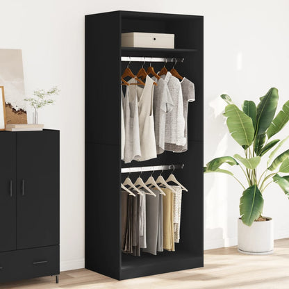Armadio Nero 80x50x200 cm in Legno Multistrato - homemem39