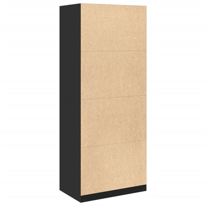 Armadio Nero 80x50x200 cm in Legno Multistrato - homemem39