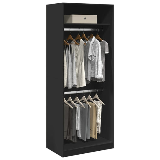 Armadio Nero 80x50x200 cm in Legno Multistrato - homemem39