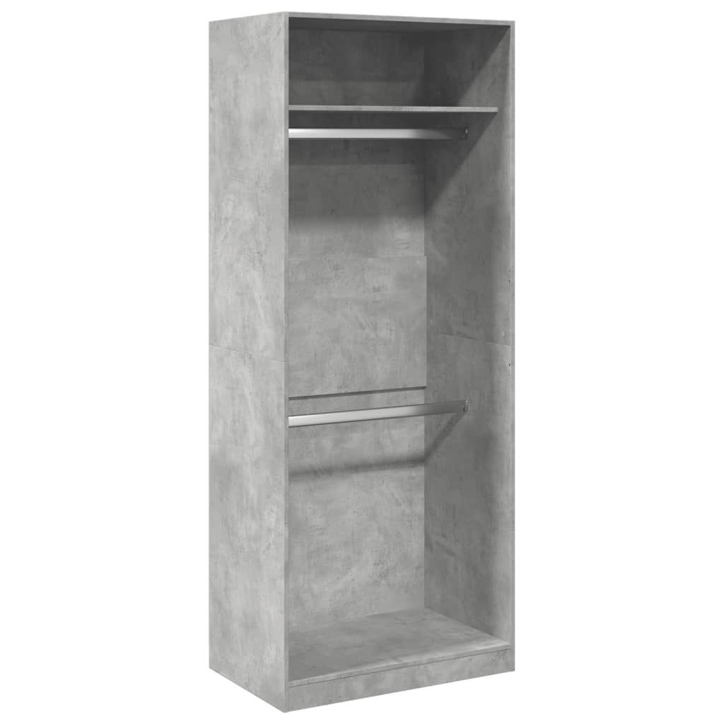 Armadio Grigio Cemento 80x50x200 cm in Legno Multistrato | homemem39