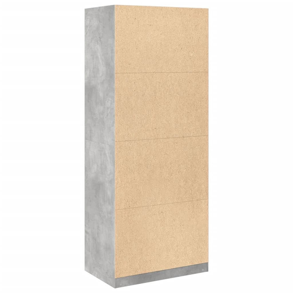 Armadio Grigio Cemento 80x50x200 cm in Legno Multistrato | homemem39