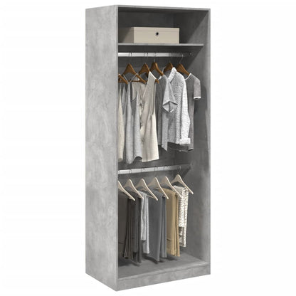 Armadio Grigio Cemento 80x50x200 cm in Legno Multistrato | homemem39