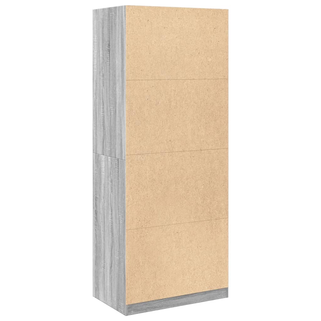 Armadio Grigio Sonoma 80x50x200 cm in Legno Multistrato - homemem39