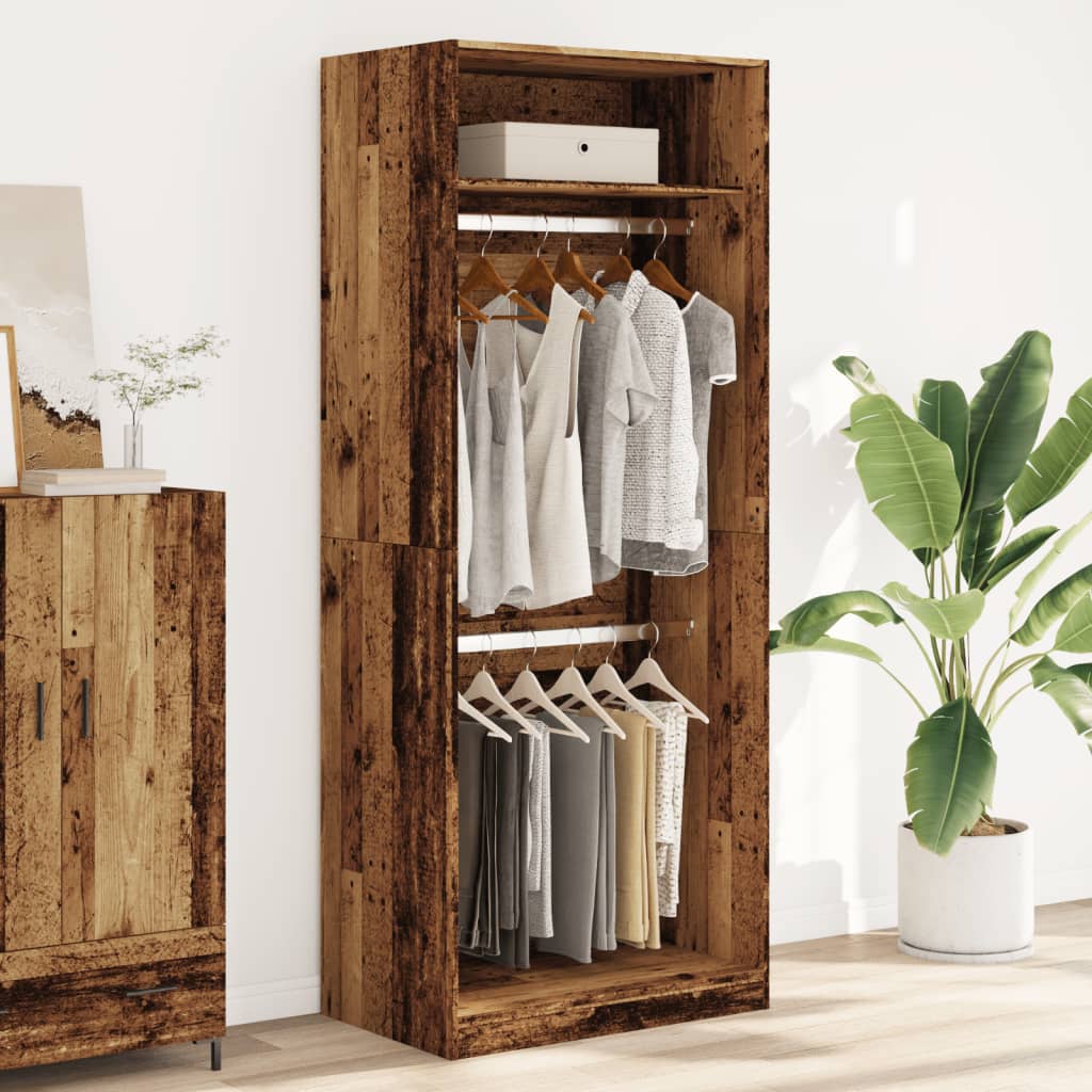 Armadio Legno Antico 80x50x200 cm in Legno Multistrato - homemem39