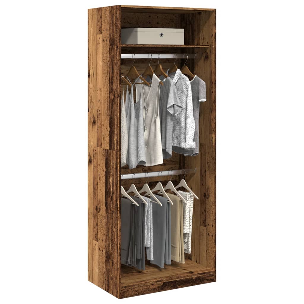 Armadio Legno Antico 80x50x200 cm in Legno Multistrato | homemem39