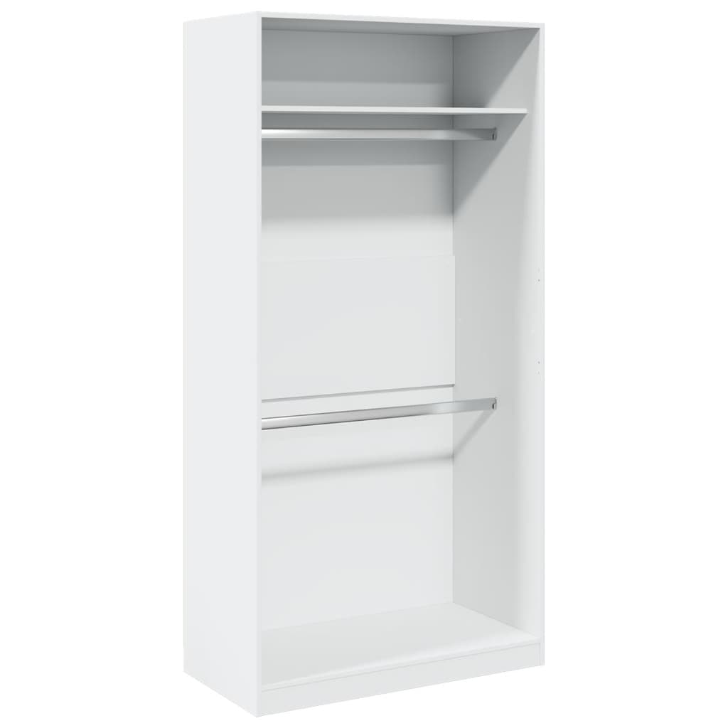 Armadio Bianco 100x50x200 cm in Legno Multistrato | homemem39