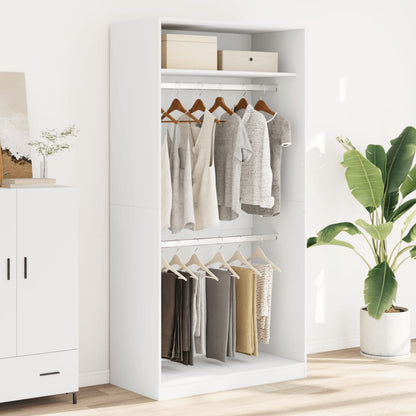 Armadio Bianco 100x50x200 cm in Legno Multistrato - homemem39