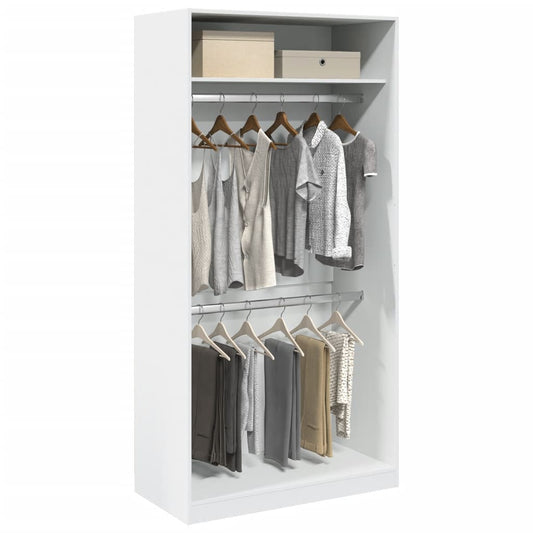 Armadio Bianco 100x50x200 cm in Legno Multistrato - homemem39