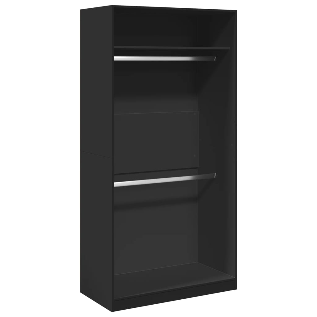 Armadio Nero 100x50x200 cm in Legno Multistrato - homemem39