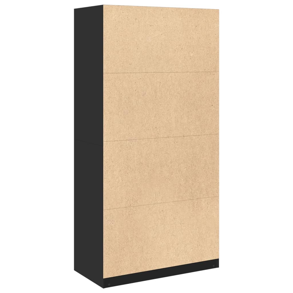 Armadio Nero 100x50x200 cm in Legno Multistrato - homemem39
