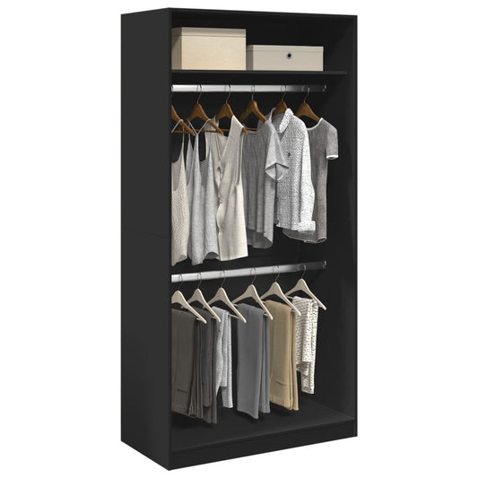 Armadio Nero 100x50x200 cm in Legno Multistrato - homemem39