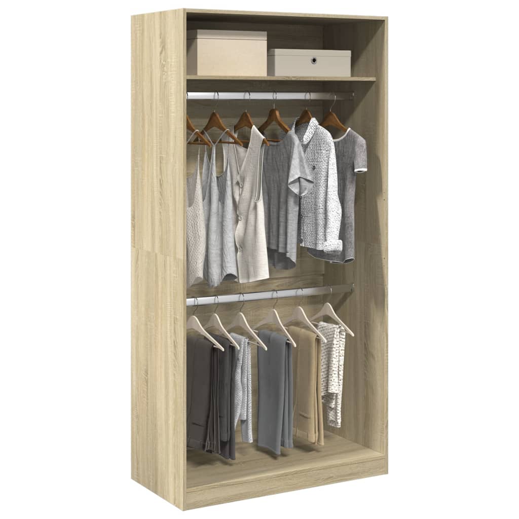 Armadio Rovere Sonoma 100x50x200 cm in Legno Multistrato - homemem39