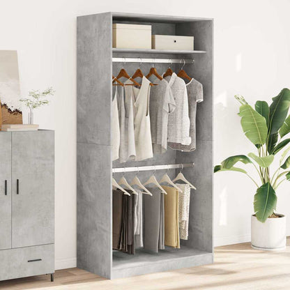 Armadio Grigio Cemento 100x50x200 cm in Legno Multistrato | homemem39