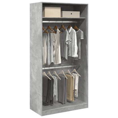 Armadio Grigio Cemento 100x50x200 cm in Legno Multistrato | homemem39
