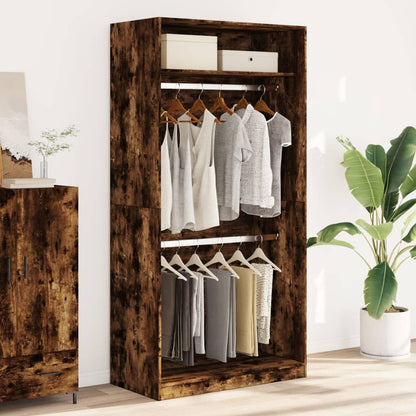 Armadio Rovere Fumo 100x50x200 cm in Legno Multistrato - homemem39