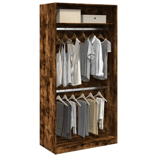 Armadio Rovere Fumo 100x50x200 cm in Legno Multistrato - homemem39