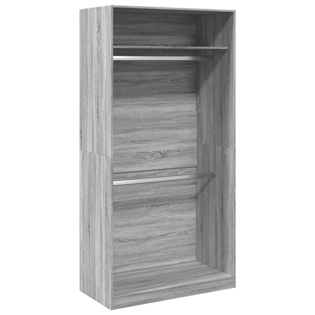 Armadio Grigio Sonoma 100x50x200 cm in Legno Multistrato - homemem39