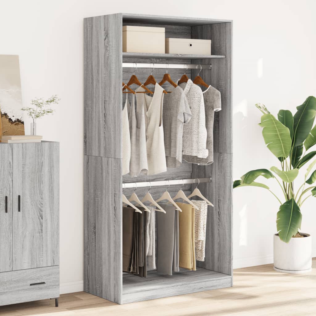 Armadio Grigio Sonoma 100x50x200 cm in Legno Multistrato - homemem39