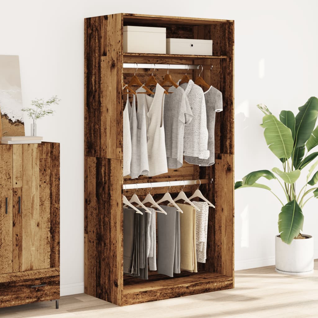 Armadio Legno Antico 100x50x200 cm in Legno Multistrato | homemem39