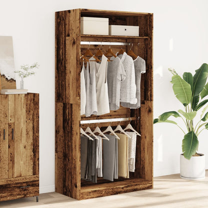 Armadio Legno Antico 100x50x200 cm in Legno Multistrato - homemem39