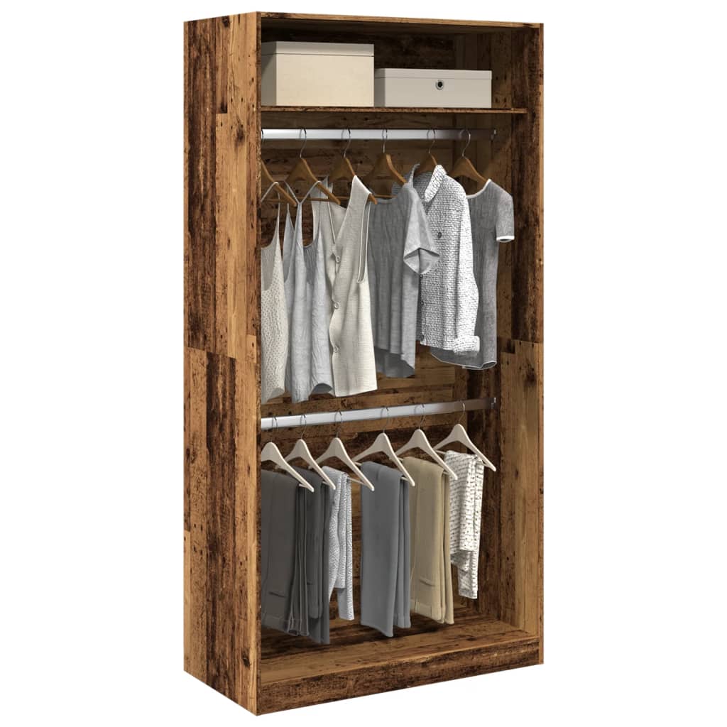 Armadio Legno Antico 100x50x200 cm in Legno Multistrato | homemem39