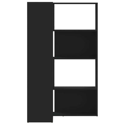 Libreria Angolare 4Ripiani Nera 85x85x140 cm Legno Multistrato | homemem39