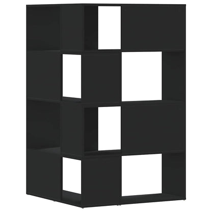 Libreria Angolare 4Ripiani Nera 85x85x140 cm Legno Multistrato | homemem39