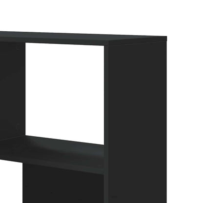 Libreria Angolare 4Ripiani Nera 85x85x140 cm Legno Multistrato | homemem39