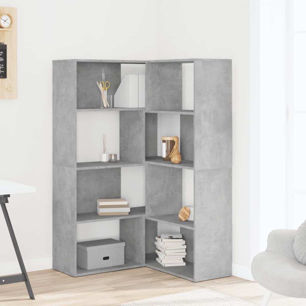 Libreria a 4 Ripiani Grigio Cemento 85x85x140 cm in Truciolare | homemem39