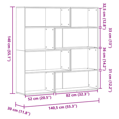 Libreria a 4 Ripiani Grigio Cemento 85x85x140 cm in Truciolare | homemem39