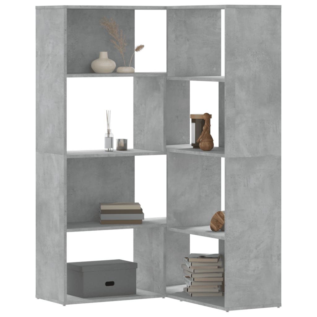 Libreria a 4 Ripiani Grigio Cemento 85x85x140 cm in Truciolare | homemem39
