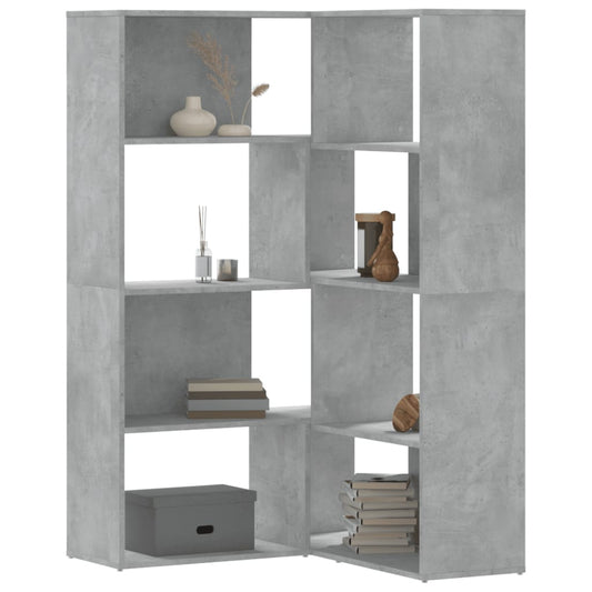 Libreria a 4 Ripiani Grigio Cemento 85x85x140 cm in Truciolare | homemem39