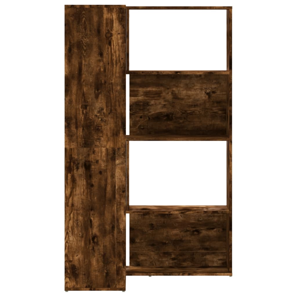 Libreria Angolare 4 Ripiani Rovere Fumo 85x85x140 cm Truciolare | homemem39