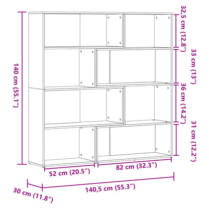 Libreria Angolare 4 Ripiani Rovere Fumo 85x85x140 cm Truciolare | homemem39