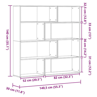 Libreria a 4 Ripiani Grigio Sonoma 85x85x140 cm in Truciolare | homemem39