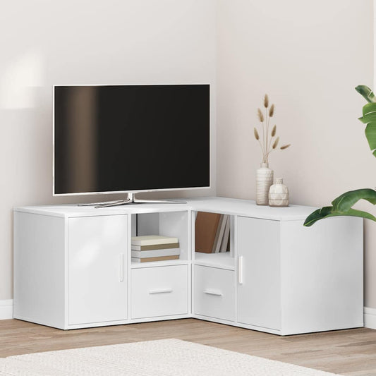 Mobile Angolare Bianco 160x40x45 cm in Truciolato - homemem39