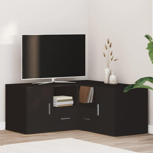 Mobile Angolare Nero 160x40x45 cm in Truciolato - homemem39