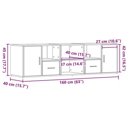 Mobile Angolare Grigio Sonoma 160x40x45 cm in Truciolato