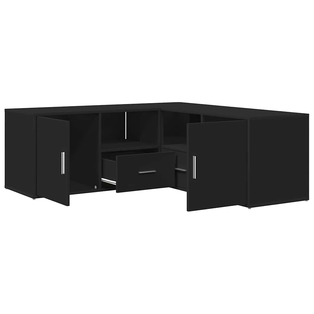 Mobile Angolare Nero 200x40x45 cm in Truciolato - homemem39