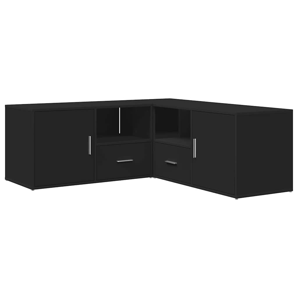 Mobile Angolare Nero 200x40x45 cm in Truciolato - homemem39