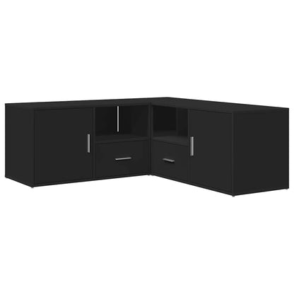 Mobile Angolare Nero 200x40x45 cm in Truciolato - homemem39