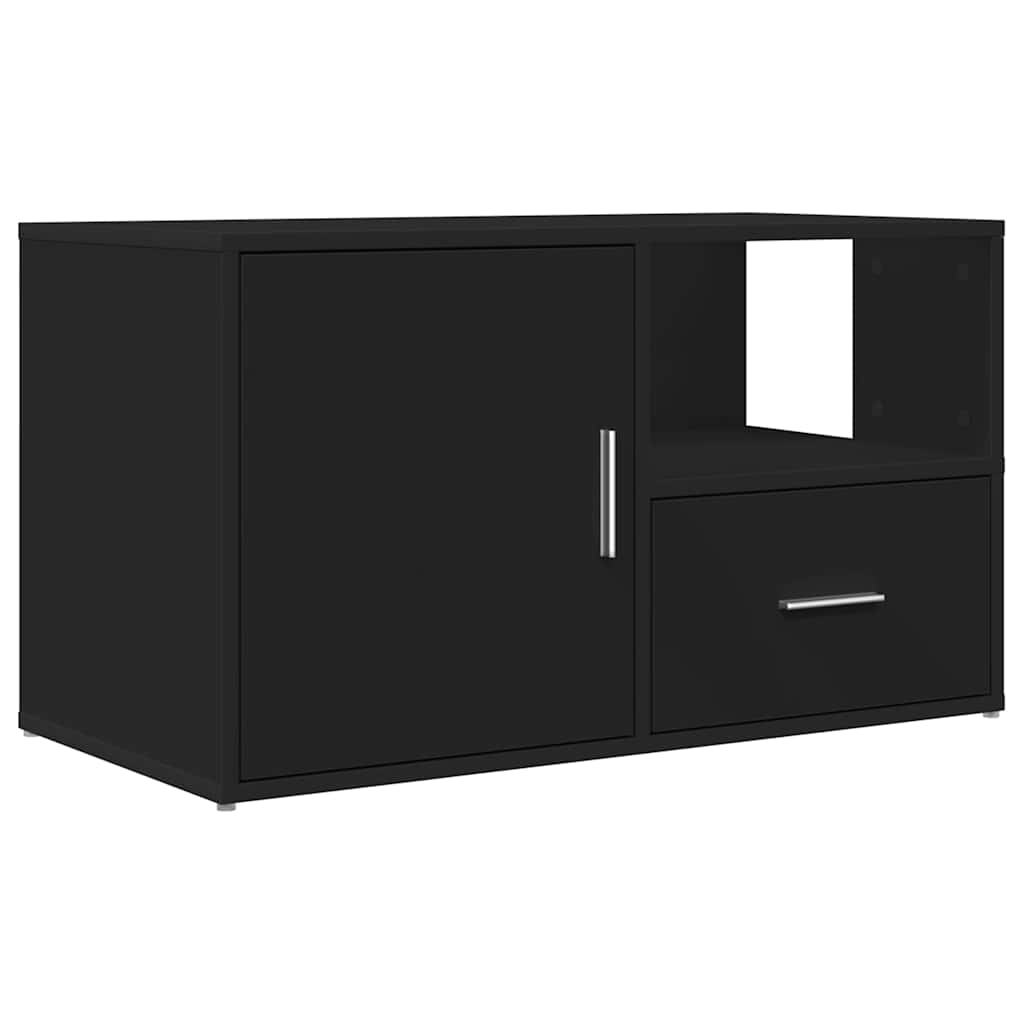 Mobile Angolare Nero 200x40x45 cm in Truciolato - homemem39