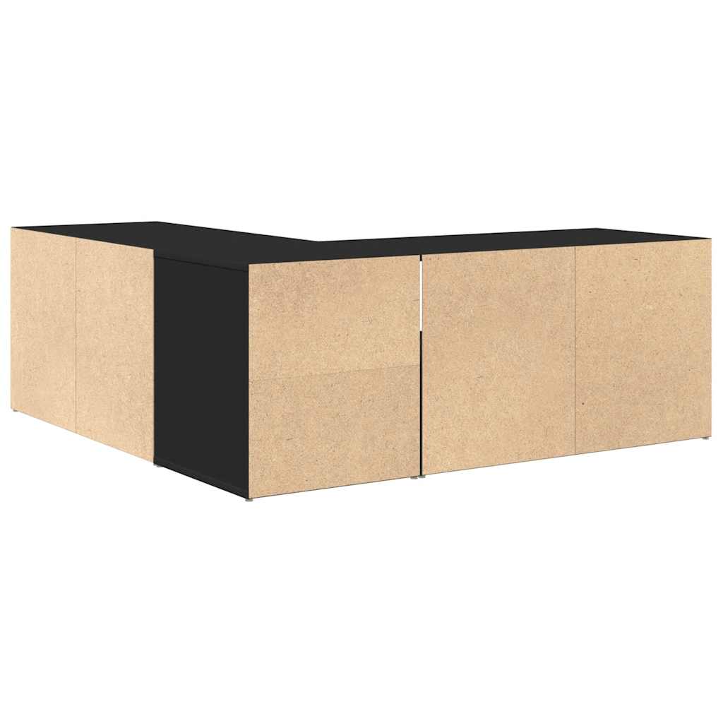 Mobile Angolare Nero 200x40x45 cm in Truciolato - homemem39