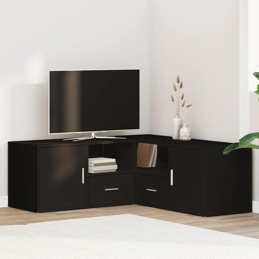 Mobile Angolare Nero 200x40x45 cm in Truciolato - homemem39
