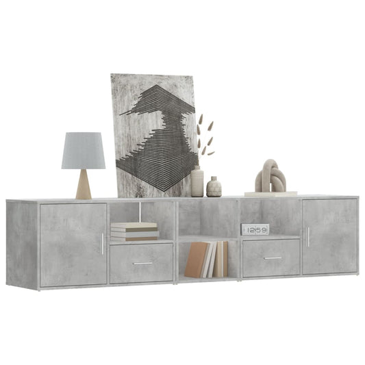 Mobile Angolare Grigio Cemento 200x40x45 cm in Truciolato