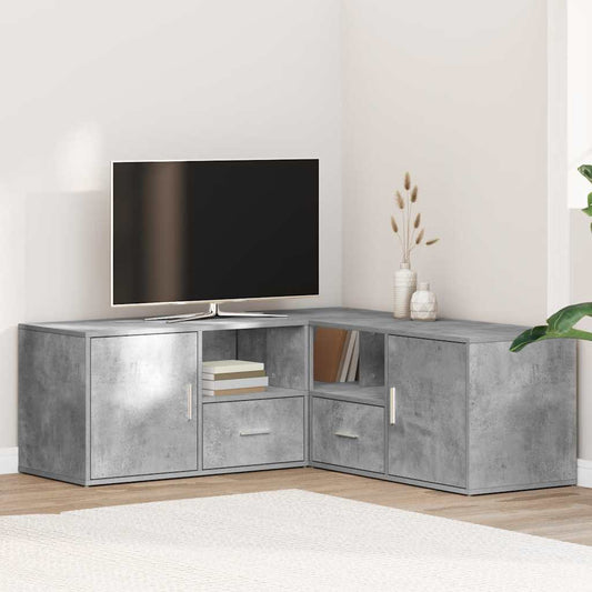 Mobile Angolare Grigio Cemento 200x40x45 cm in Truciolato - homemem39
