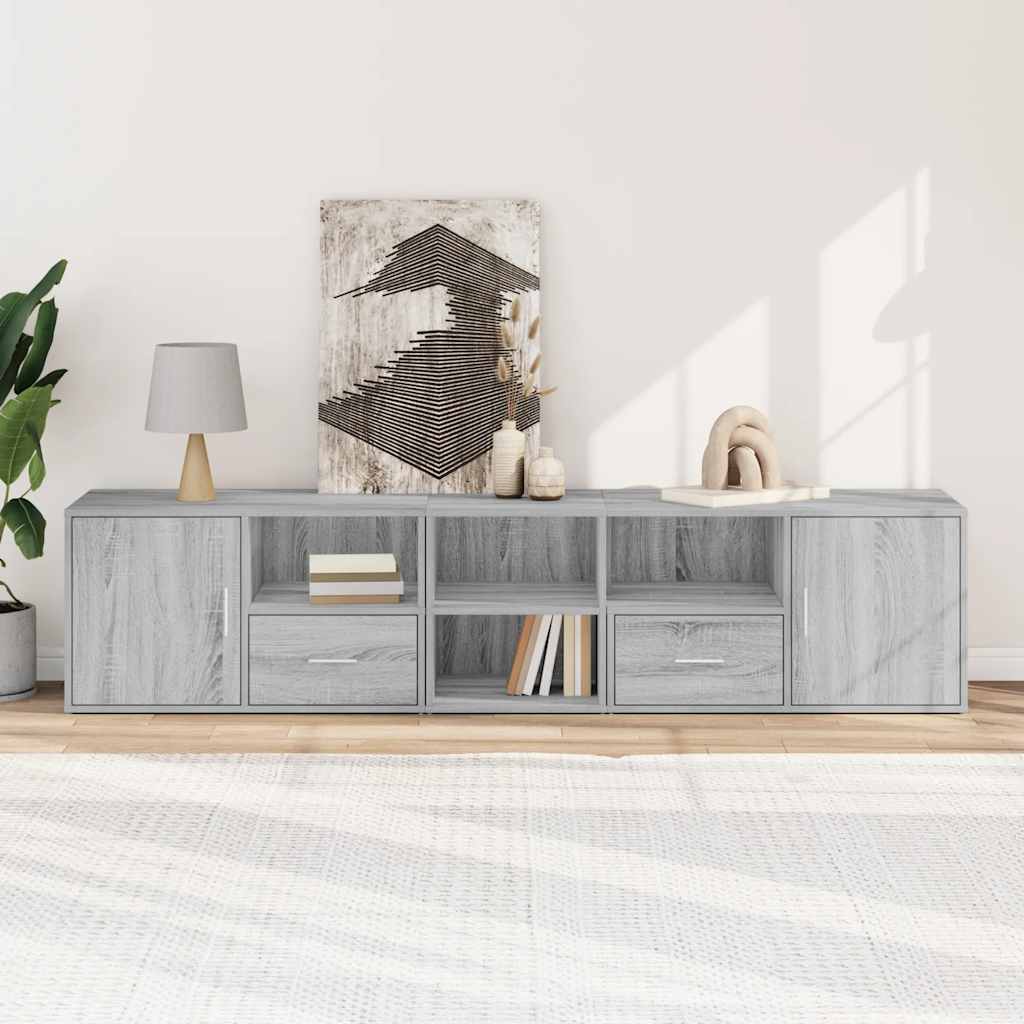 Mobile Angolare Grigio Sonoma 200x40x45cm in Truciolato - homemem39