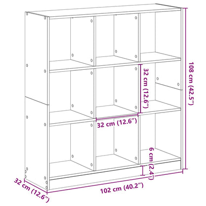 Libreria Grigio Cemento 102x32x108 cm in Legno Multistrato | homemem39
