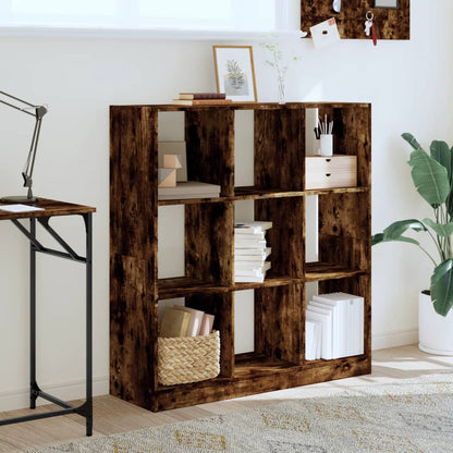 Libreria Rovere Fumo 102x32x108 cm in Legno Multistrato | homemem39